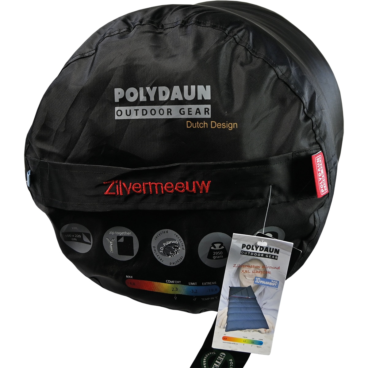 Polydaun slaapzak Zilvermeeuw 100x220cm