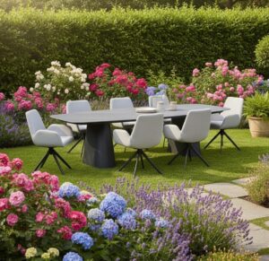 Acate dining (8) met Denver 320 x 120 cm tafel