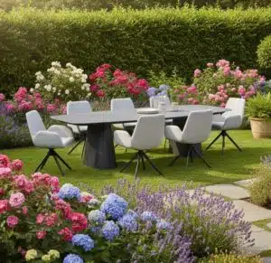 Acate dining (8) met Denver 320 x 120 cm tafel