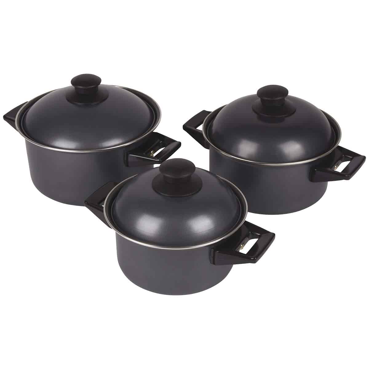 Bo-Camp pannenset Rondo carbonstaal (3-dlg)