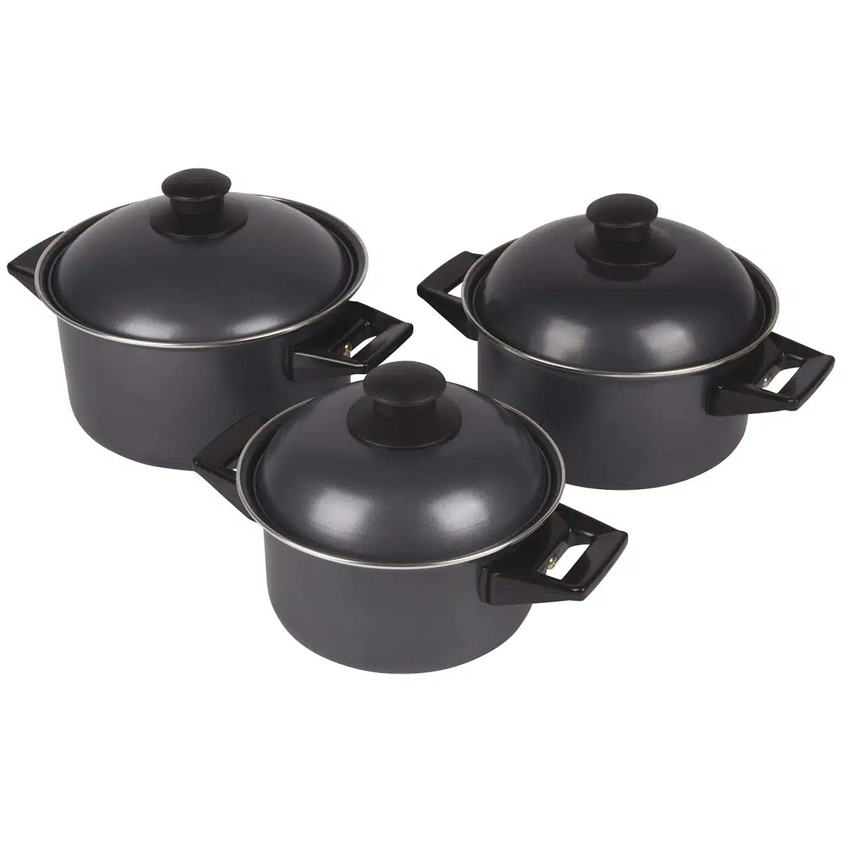 Bo-Camp pannenset Rondo carbonstaal (3-dlg)