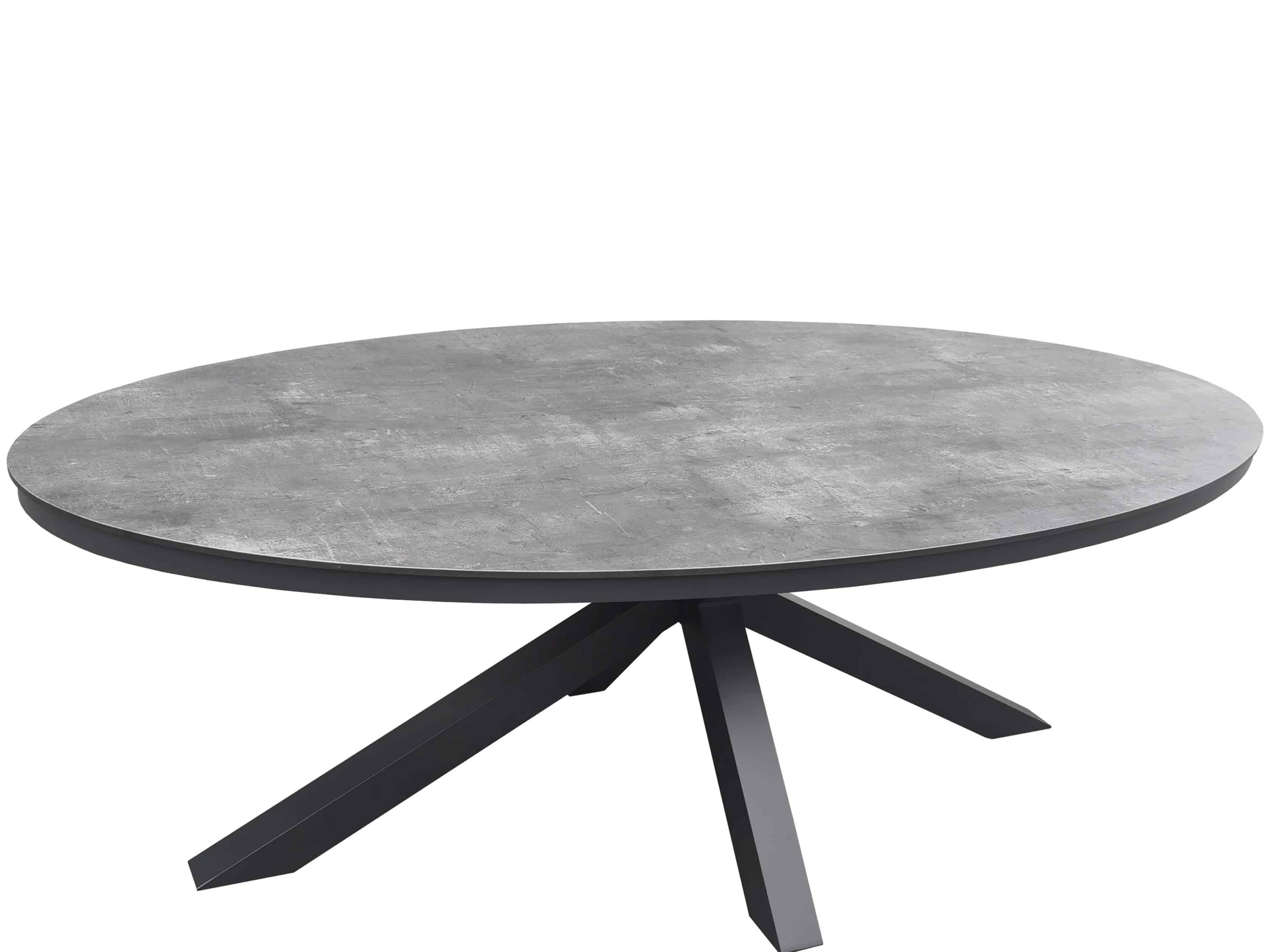 Brescia tafel ovaal 220x115cm antraciet