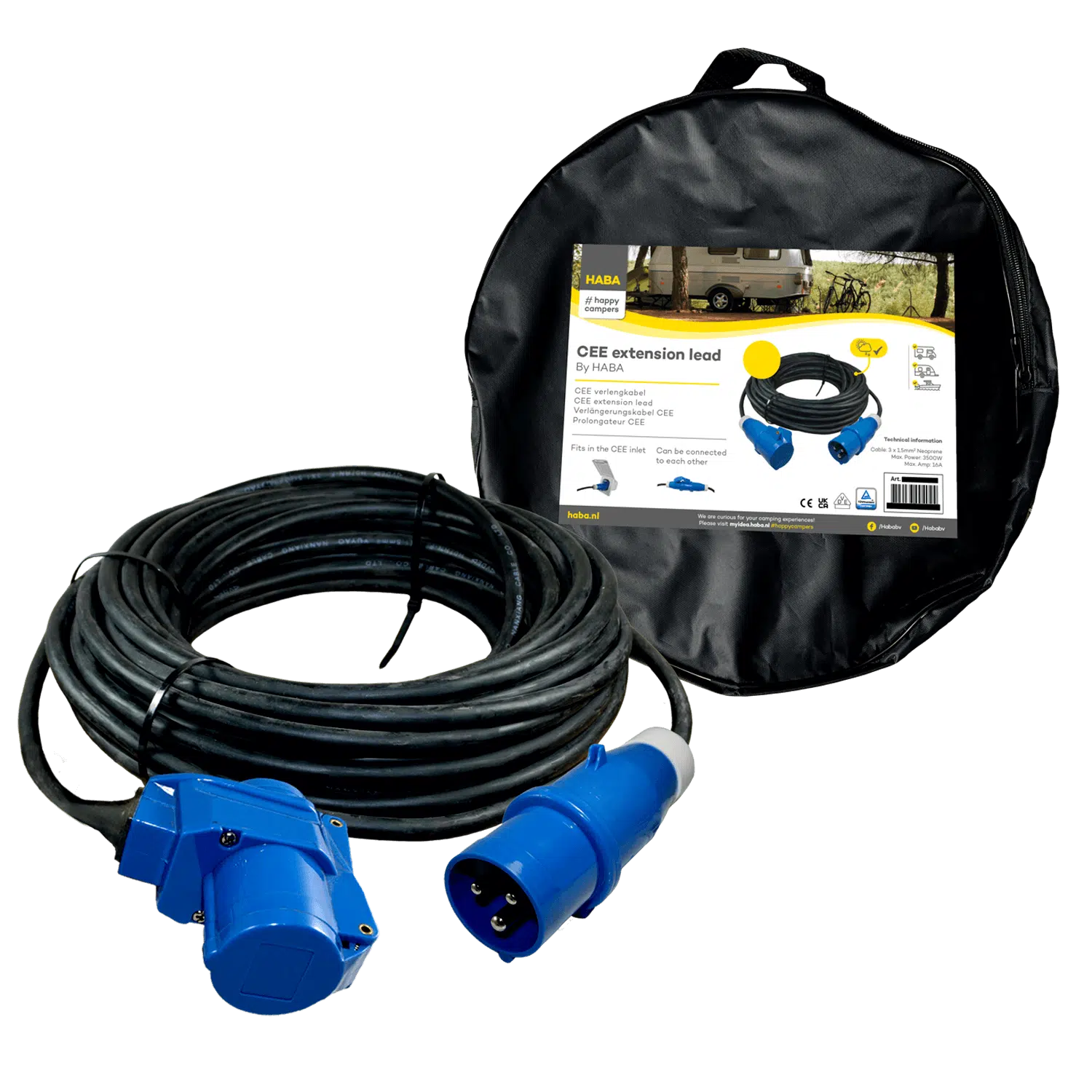 CEE verlengkabel 30 mtr haakse koppeling