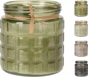 Citronella kaars in glazen pot