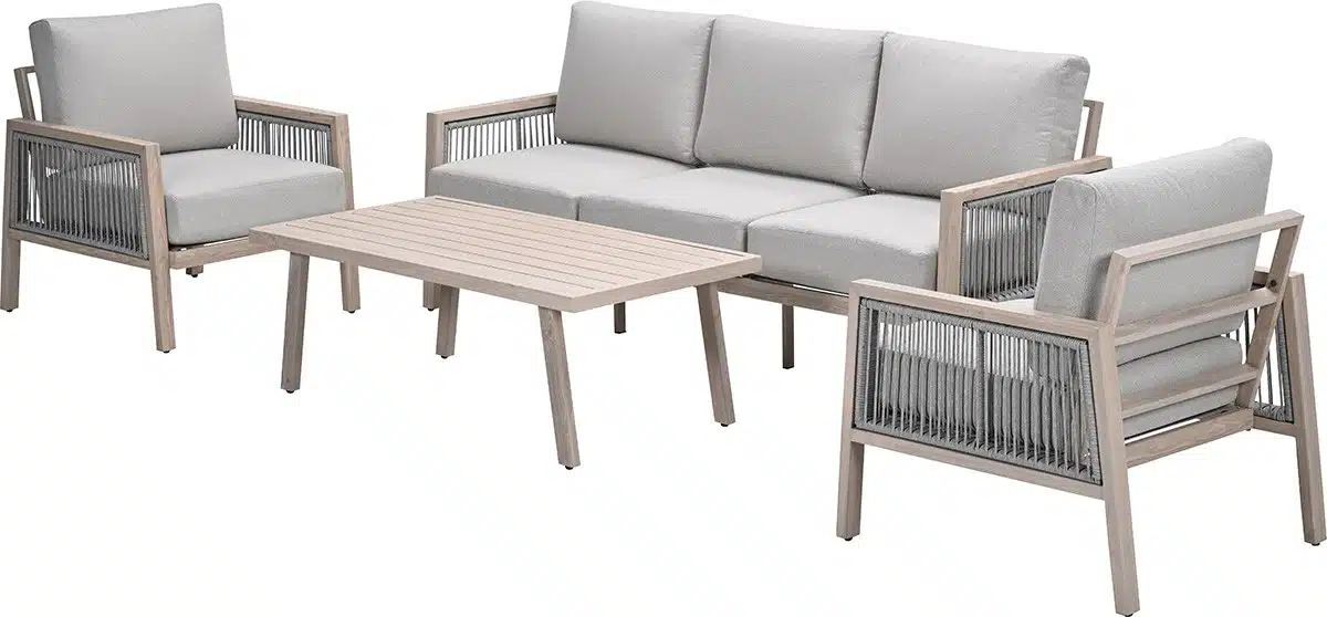 Decala loungeset 4-dlg. light oak / dark sand
