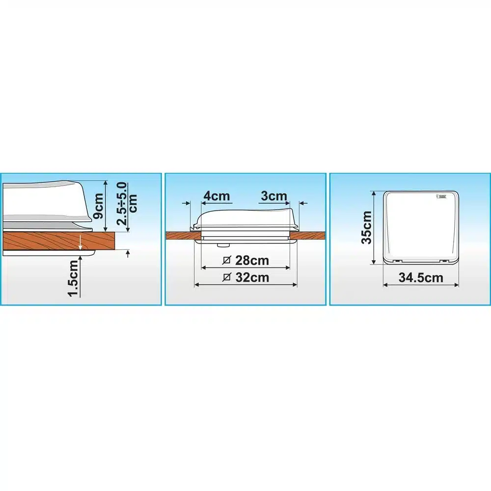 Fiamma Vent dakluik 28 cm Crystal
