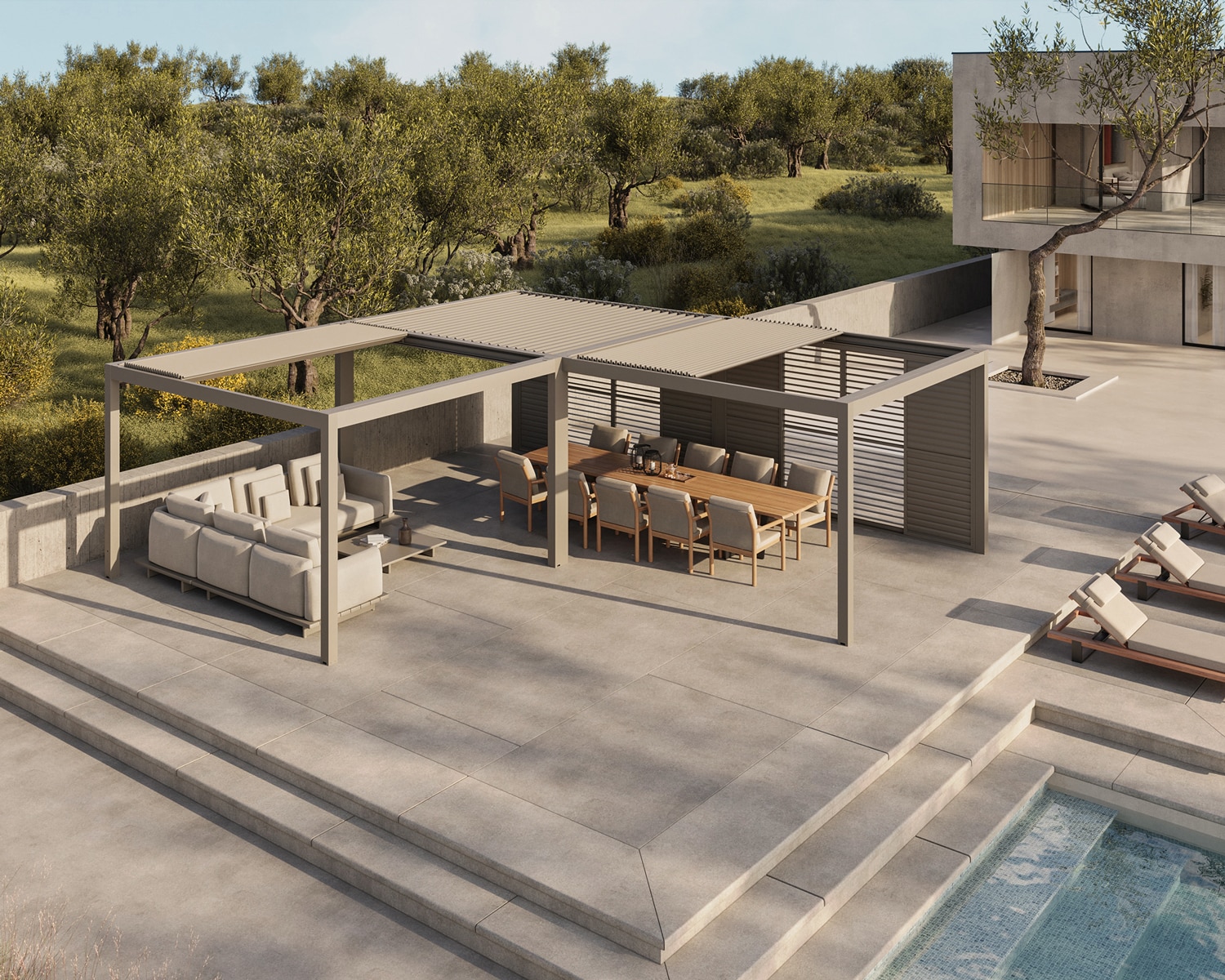 Gazebo Luxe tuinoverkapping 275 x 365 cm elektrisch