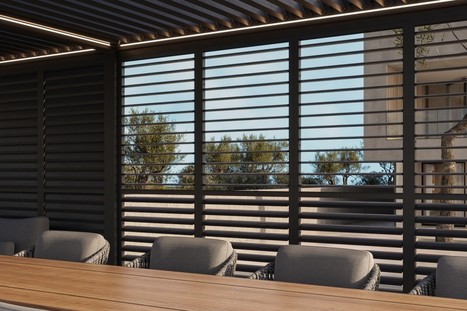 Gazebo Luxe tuinoverkapping 365 x 305 cm elektrisch