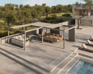 Gazebo Luxe tuinoverkapping 395 x 365 cm handmatig