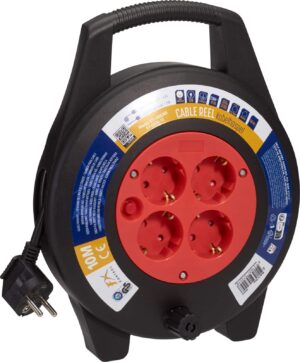 Haspel 10 mtr. zwart/rood