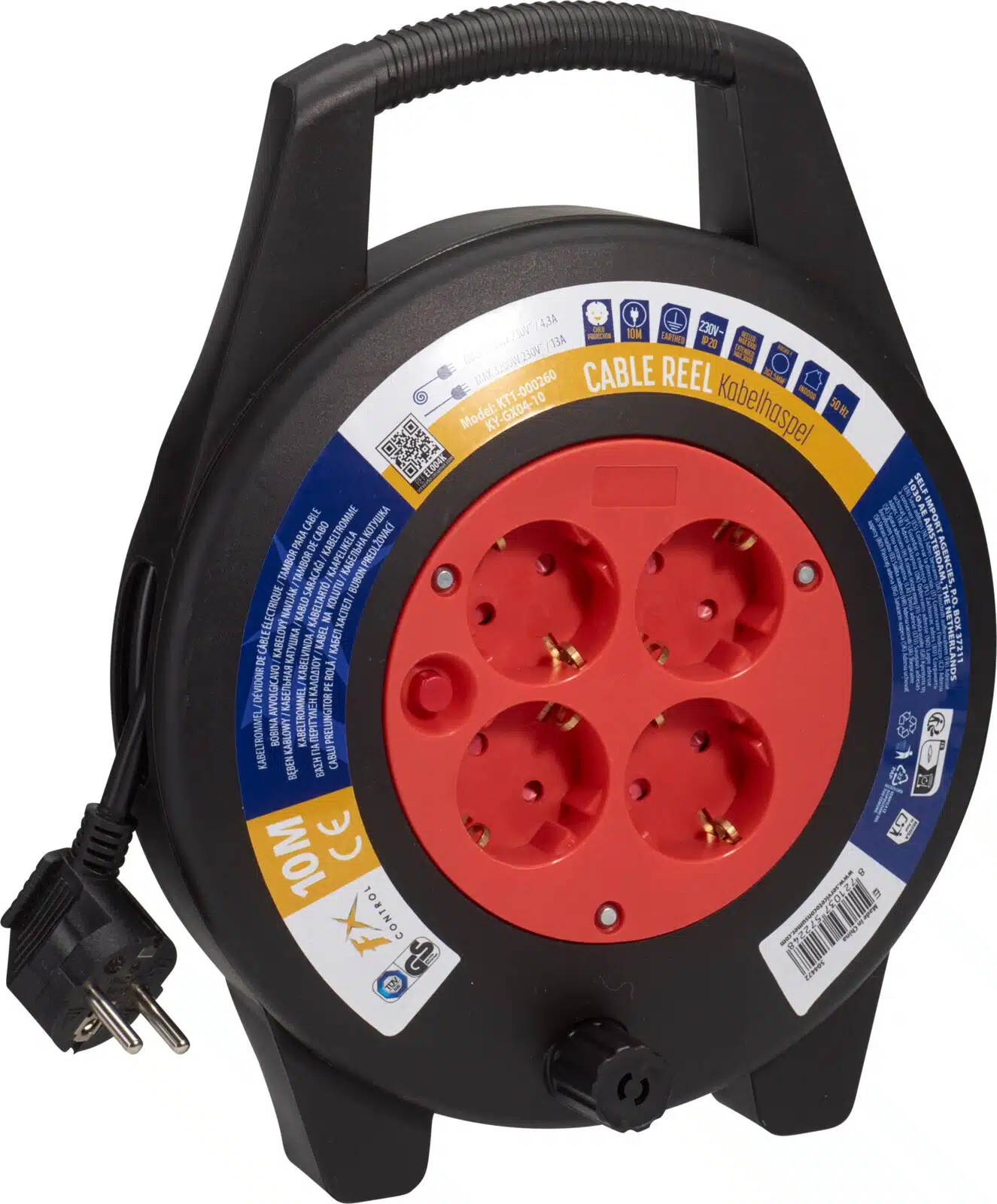 Haspel 10 mtr. zwart/rood