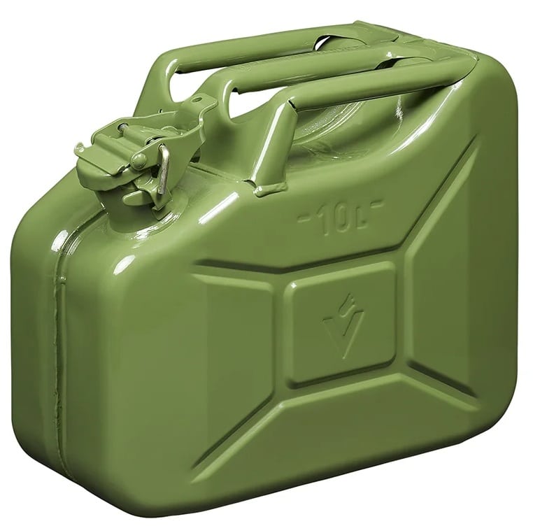 Jerrycan metaal 10 liter brandstof