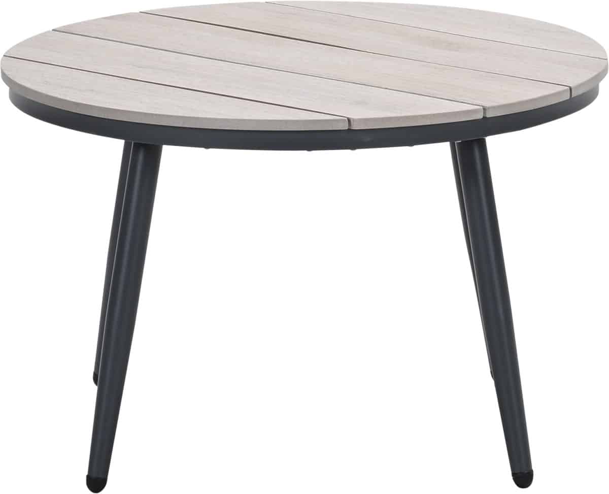 Margriet loungetafel rond 70 x 45 cm carbon black