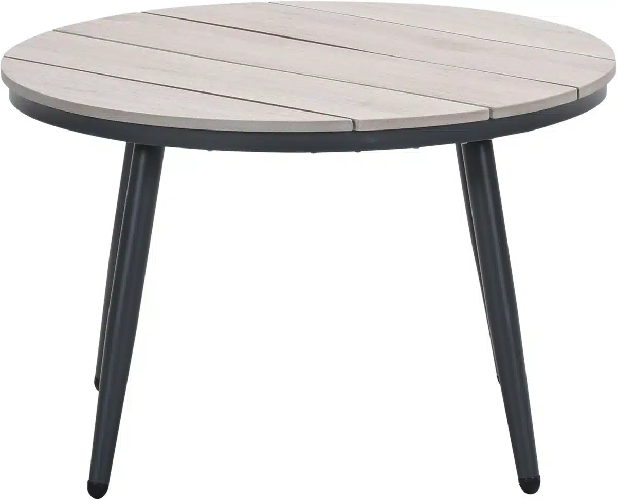 Margriet loungetafel rond 70 x 45 cm carbon black