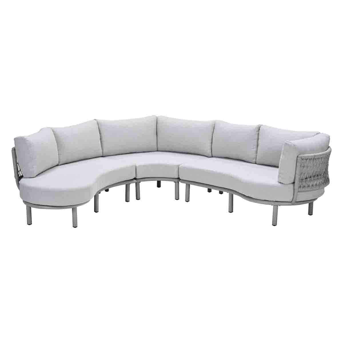 Matera lounge-diningset taupe / light teak Vironwood