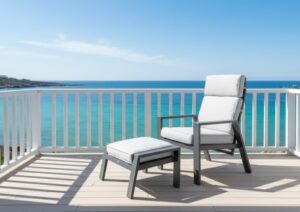 Max verstelbare stoel + voetenbank carbon black / sand