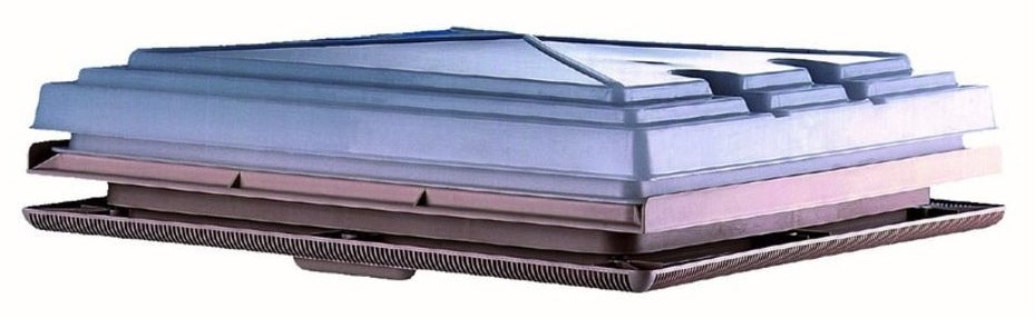 MPK dakluik 28 x 28 cm / wit met vliegenhor