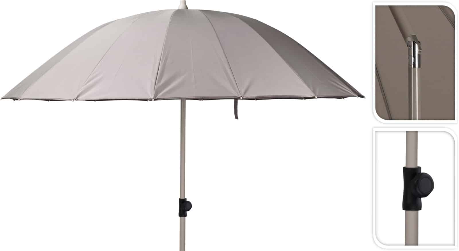 Parasol 220 cm grijs