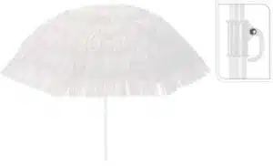 Parasol raffia 180 cm wit