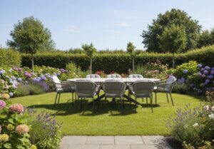 Pescara dining sand (8) met Edison 280 x 140 cm tafel