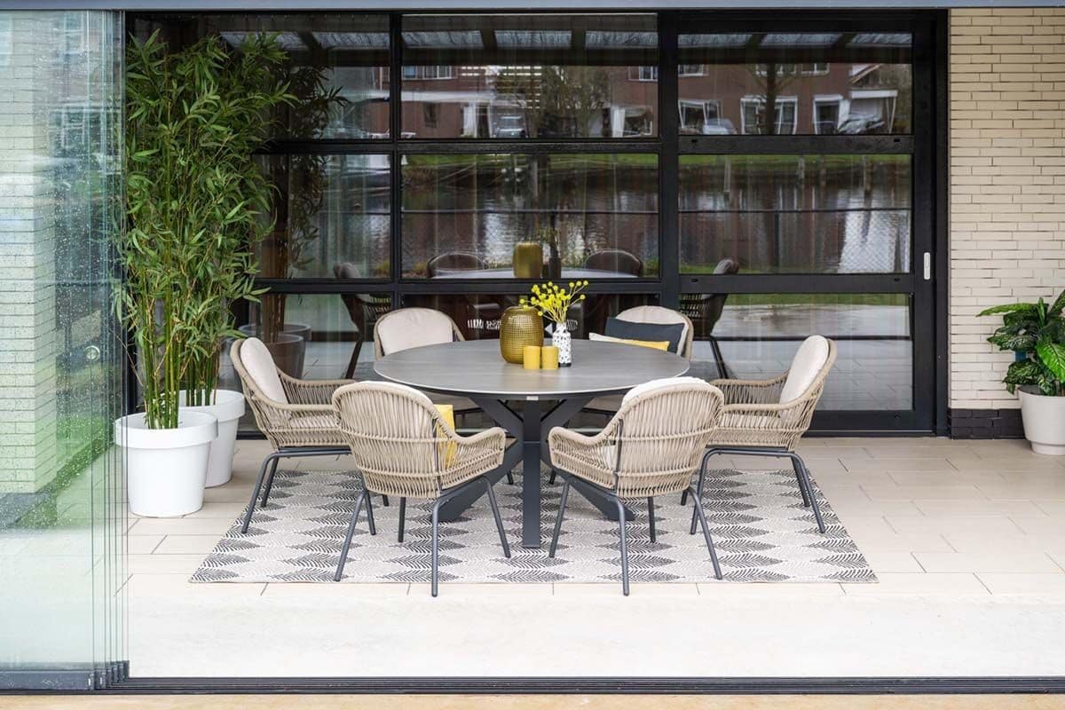 Pescara sand (6) met Lowland 150 cm tafel