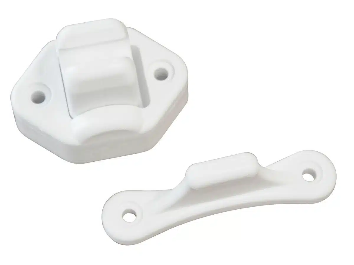 Scharnierende deurvanger wit (2dlg)