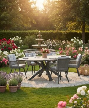 Set Linares XL (4) met Bianca 180 x 100 cm tafel