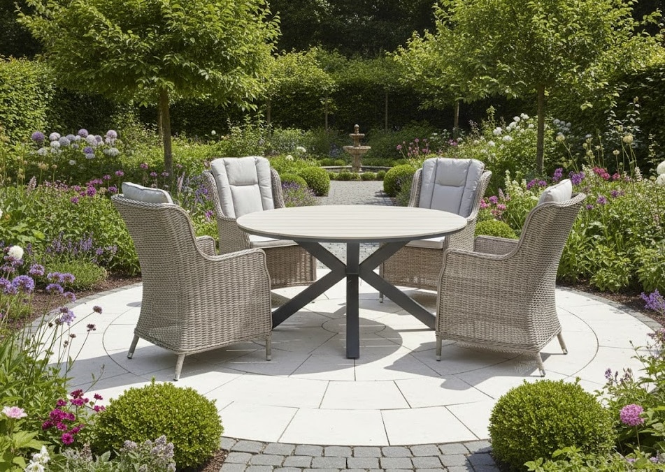 Set Osborne (4) met Edison 148 cm tafel