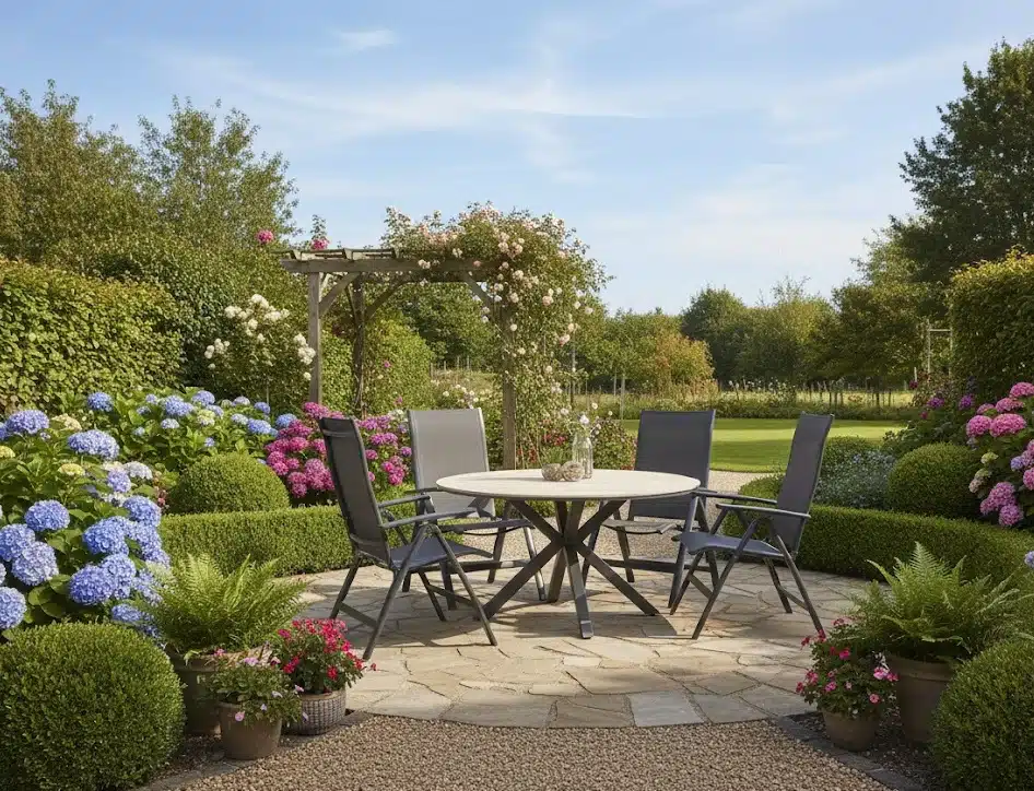 Set Oslo (4) met Edison 122 cm tafel