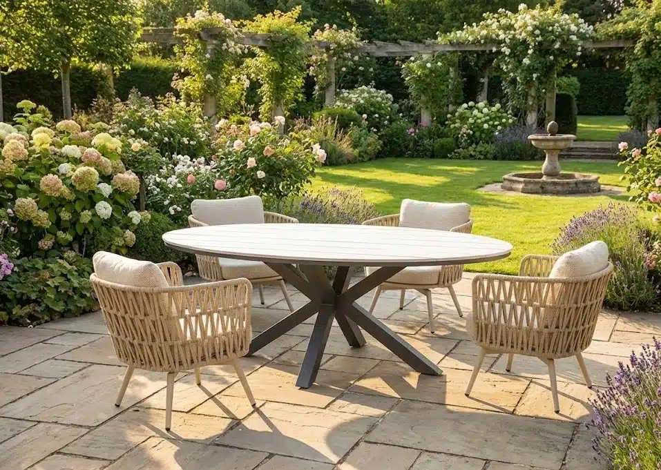 Set Sophia (4) met ovale Edison 180 x 100 cm tafel