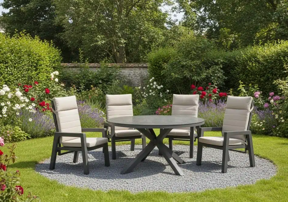 Set Valentina(4) met Bianca 140 cm tafel