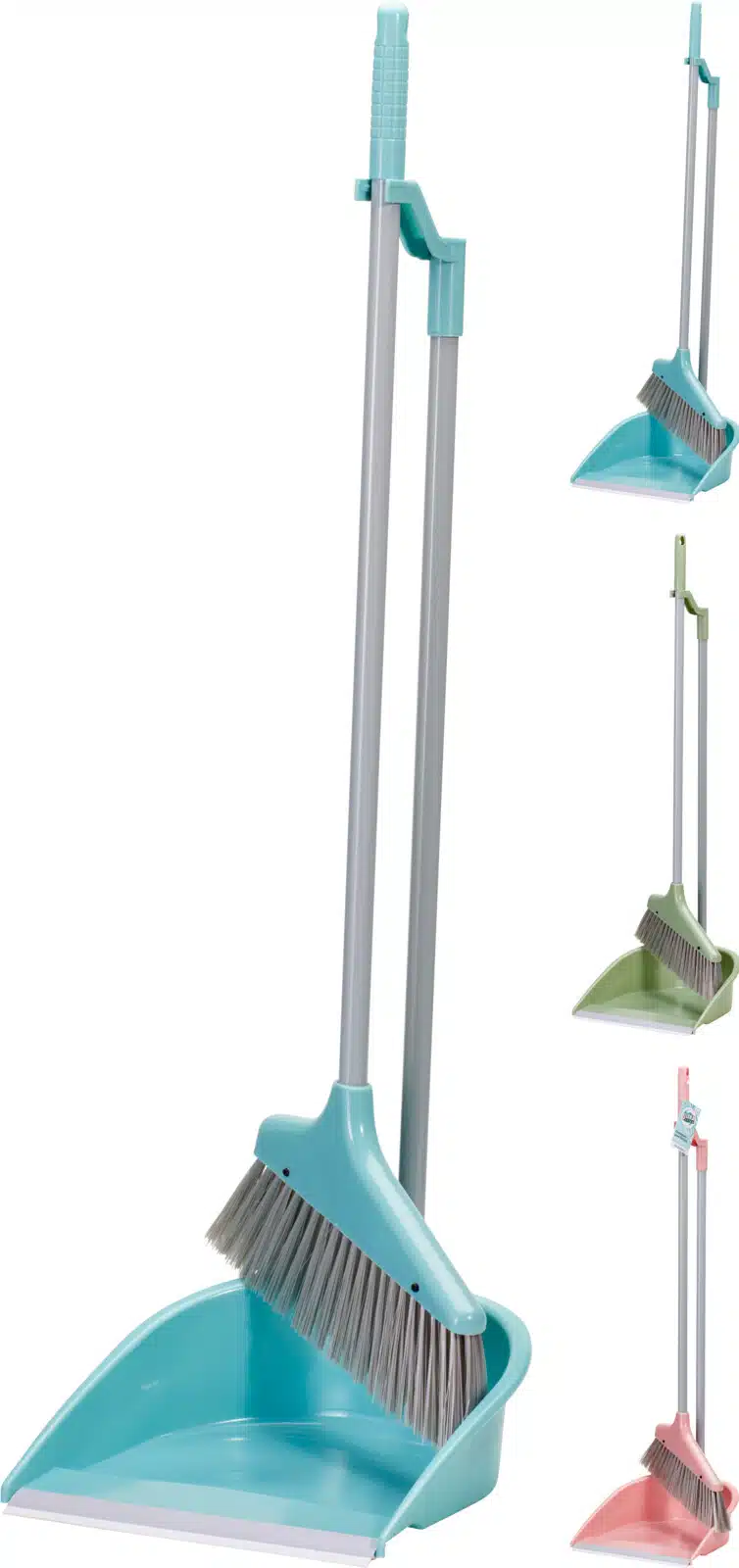 Stoffer en blik met handvat