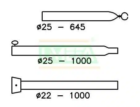 Stormstok 22 / 25mm + klapvoet 170 - 250 cm