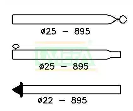 Stormstok aluminium 170 - 260cm 25 / 22 mm