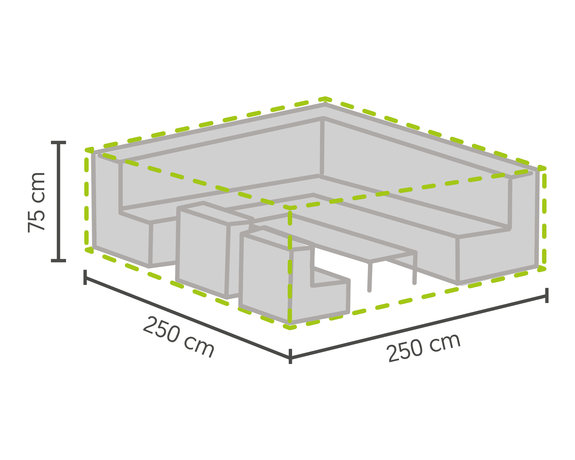Tuinset beschermhoes 250 x 250 x 75 cm