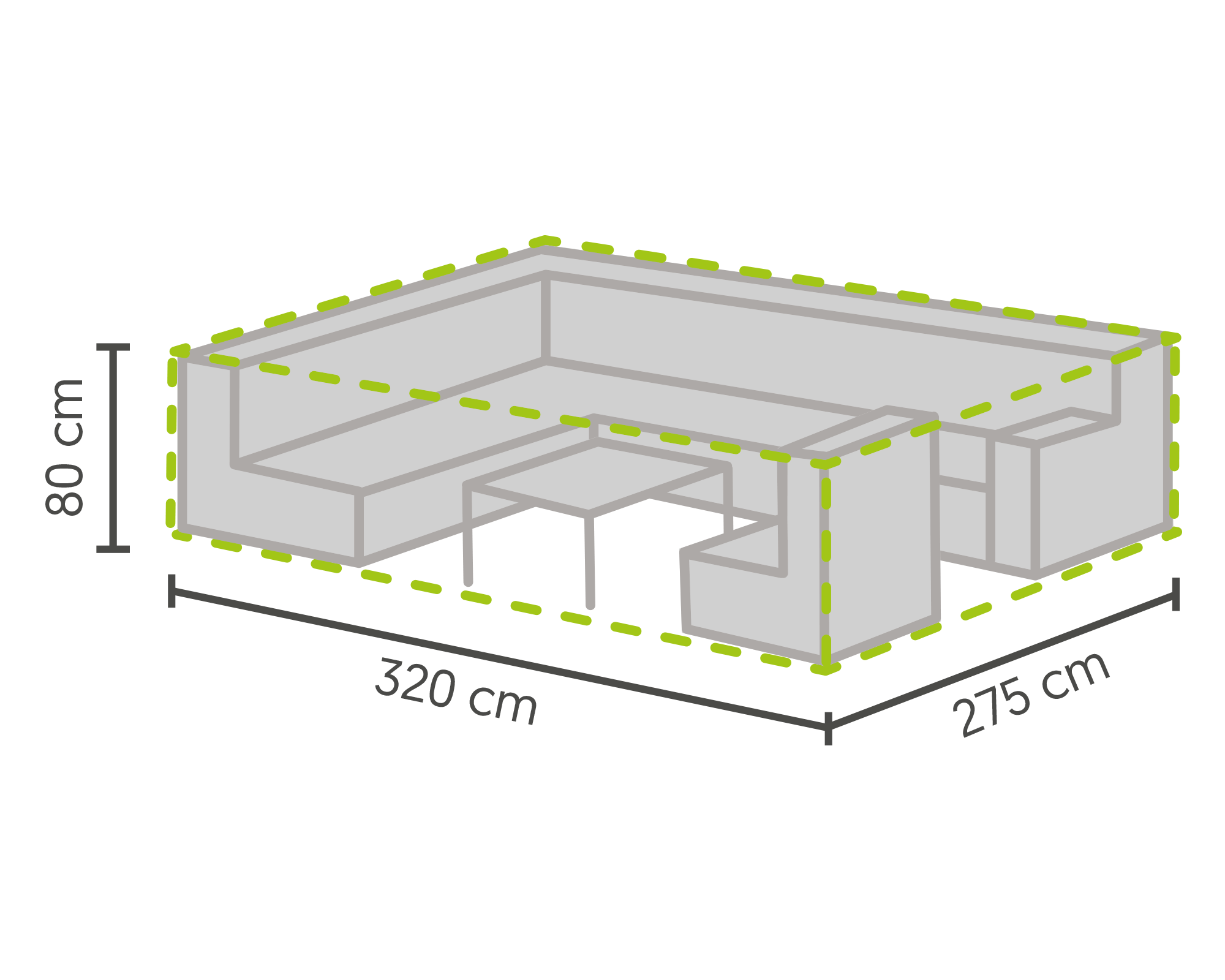 Tuinset beschermhoes 320 x 275 x 80 cm