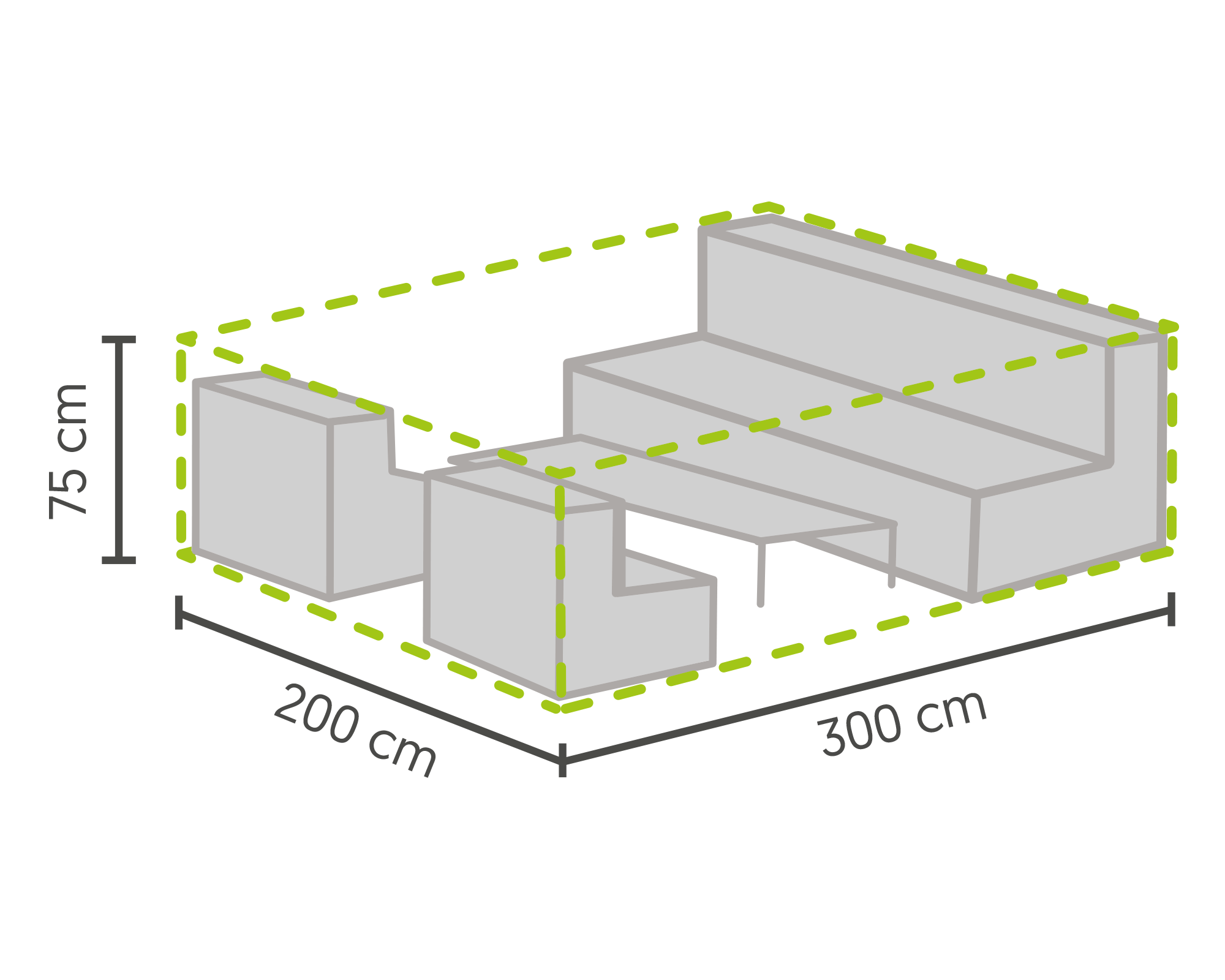 Tuinset beschermhoes 300 x 200 x 75 cm