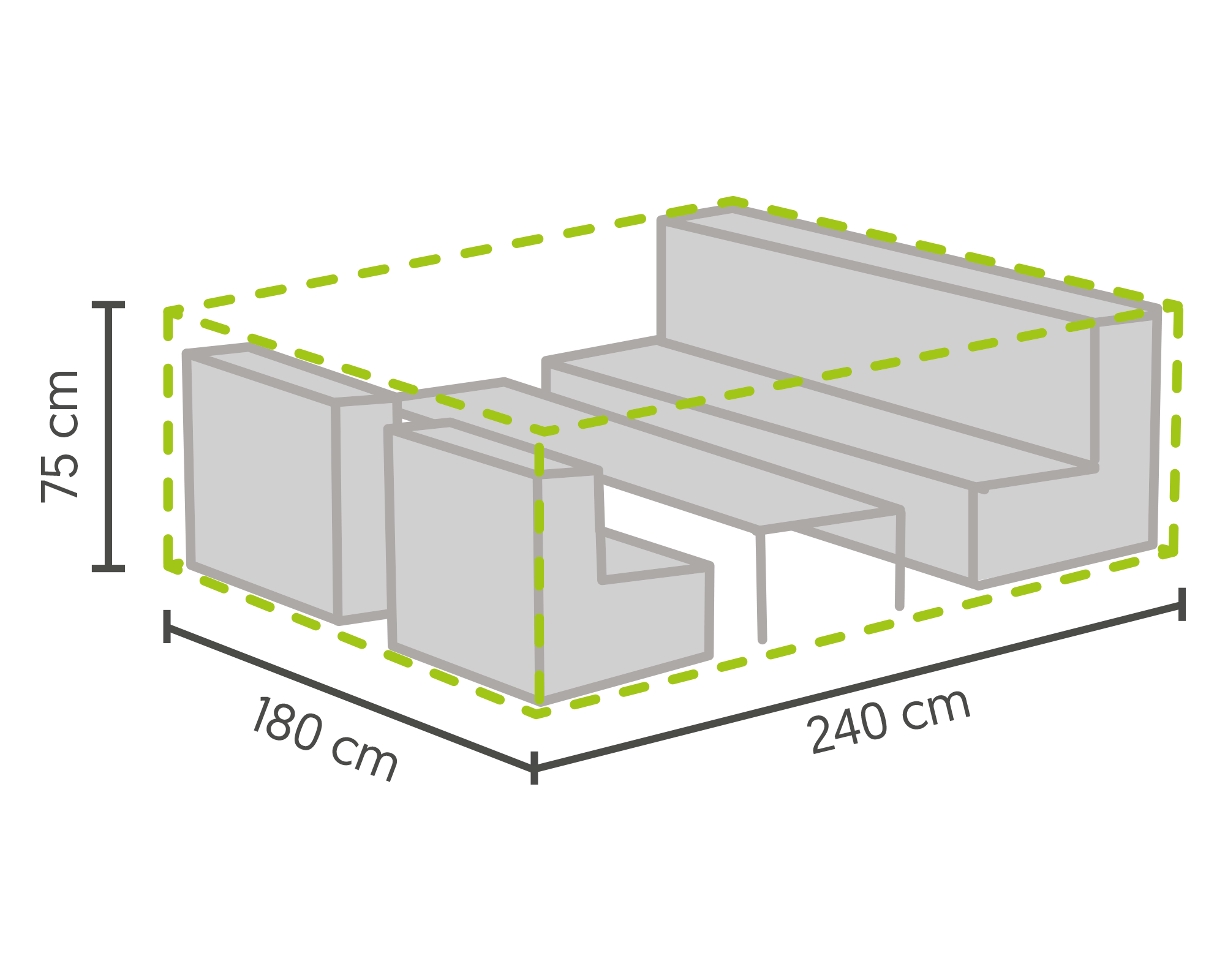 Tuinset beschermhoes 240 x 180 x 75 cm