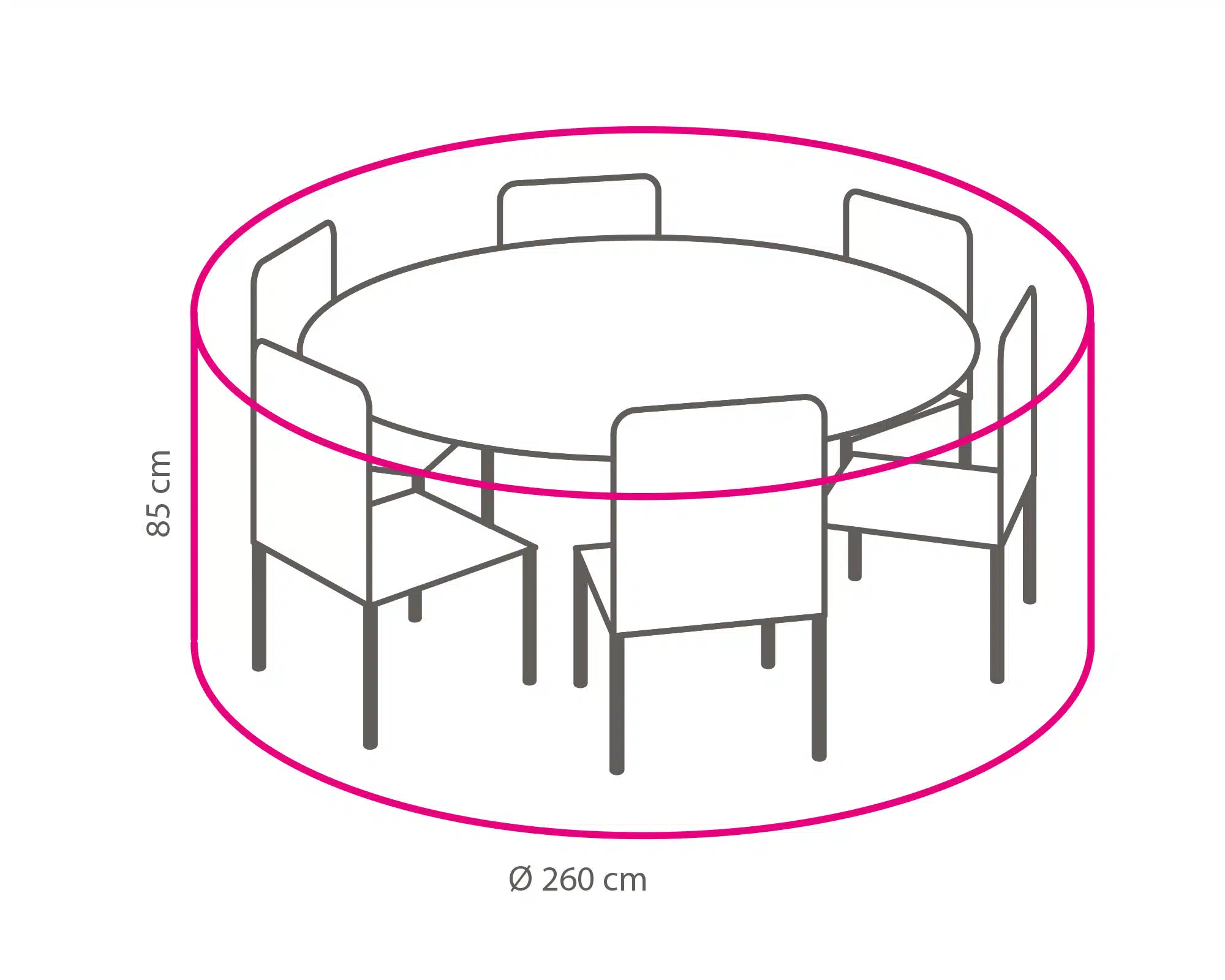 Tuinset beschermhoes rond Ø 260 x 85 cm