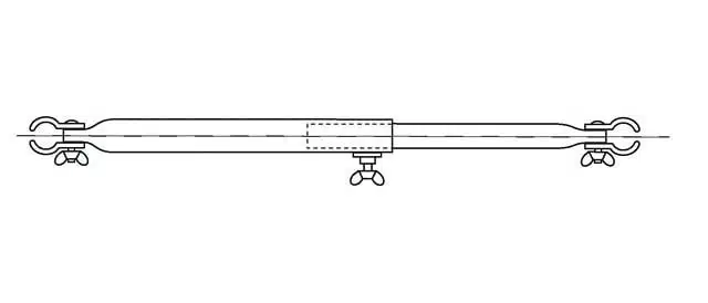 Verandastang 25/22mm 170 - 260 aluminium