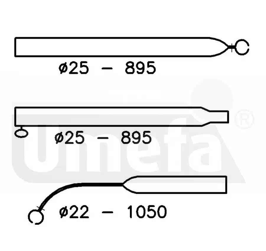 Voortentspanstok aluminium 210 - 275, 25 / 22 mm