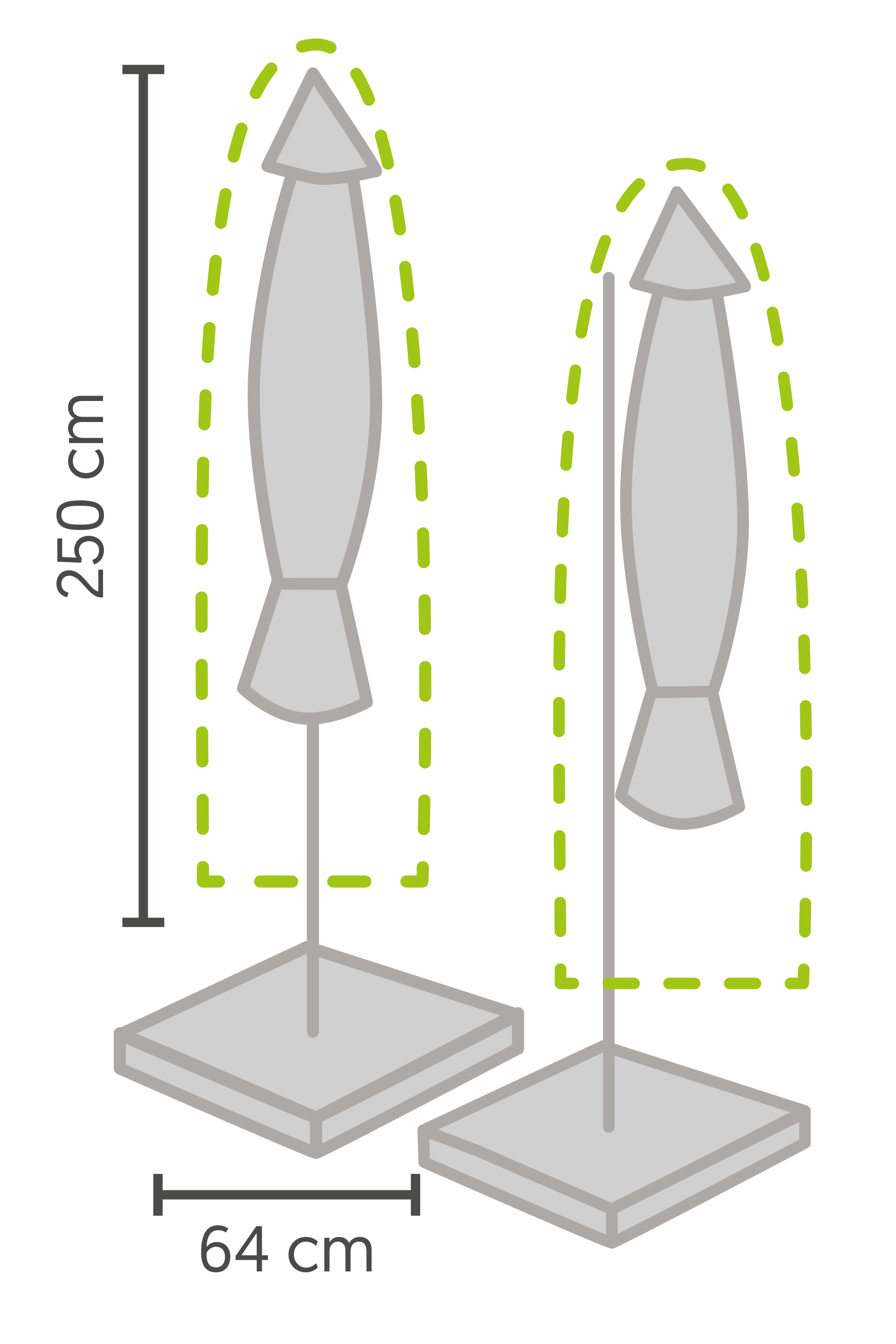 Winza parasolhoes Hawaii Premium 250 x 64 cm