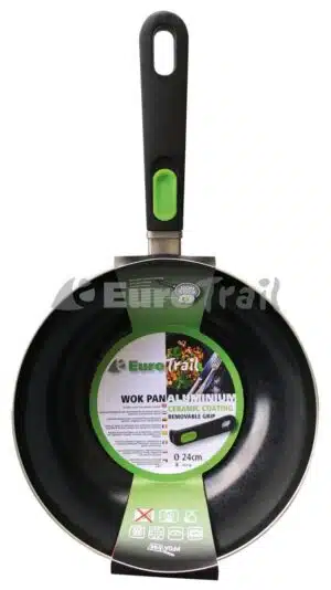 Wokpan 28 cm met afneembare handgreep