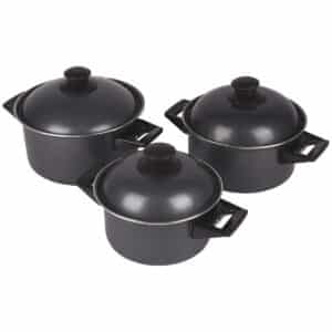 Bo-Camp pannenset Rondo carbonstaal (3-dlg)