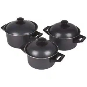 Bo-Camp pannenset Rondo carbonstaal (3-dlg)