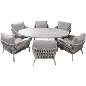 Burgos (4) met Davos 220 x 120 cm tafel low diningset