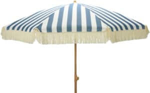 Parasol 200 cm wit / blauw retro