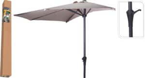 Parasol halfrond 270 cm taupe