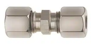 rechte knelkoppeling 8 mm X 8 mm staal