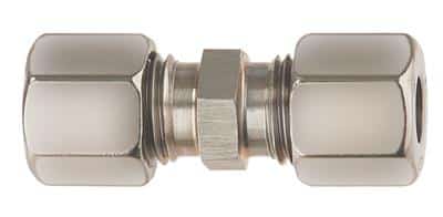 rechte knelkoppeling 8 mm X 8 mm staal